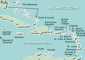 Map to Grand Turk