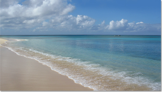 A beach view from the Osprey Beach Hotel